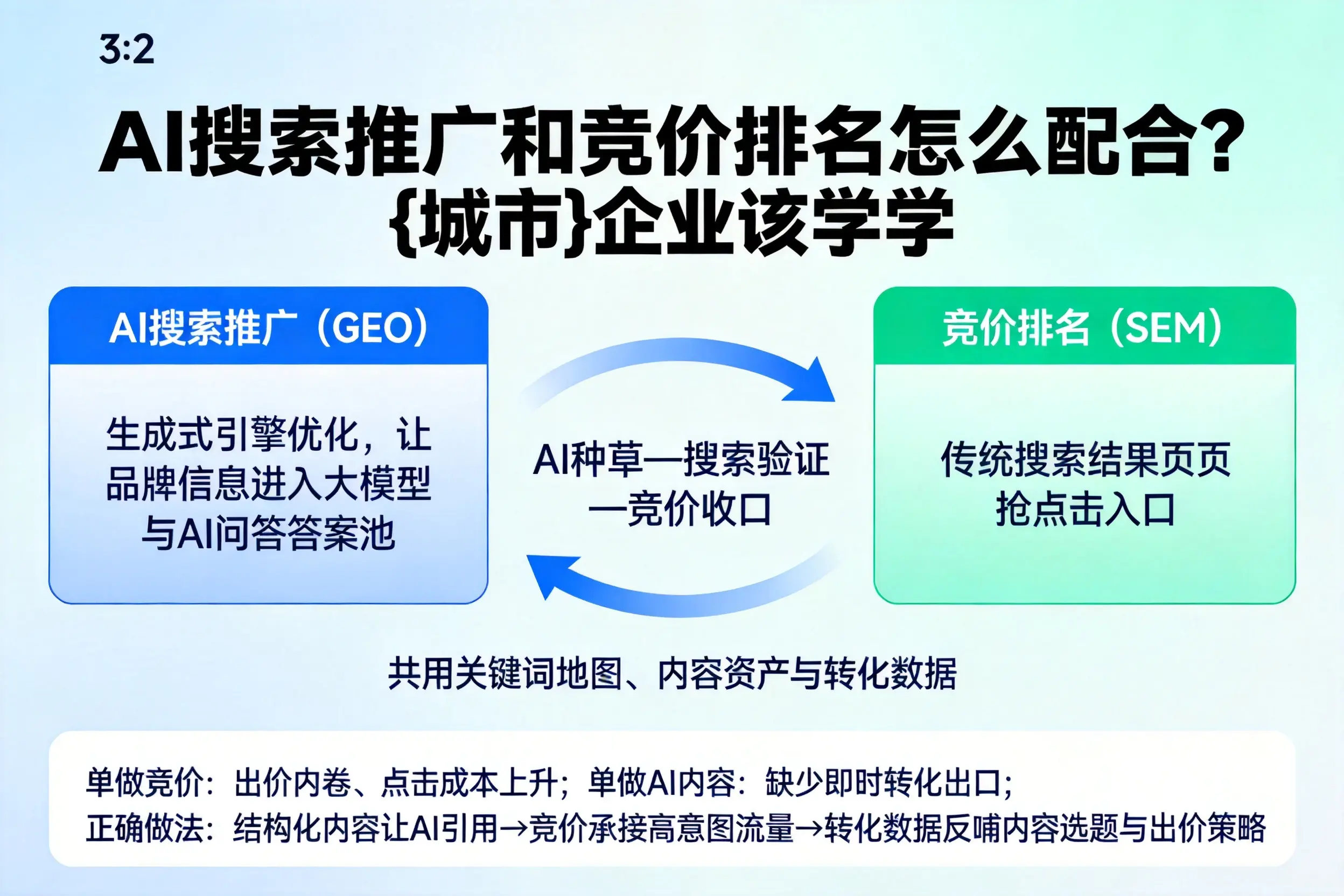 AI搜索推广和竞价排名怎么配合?琼中企业该学学