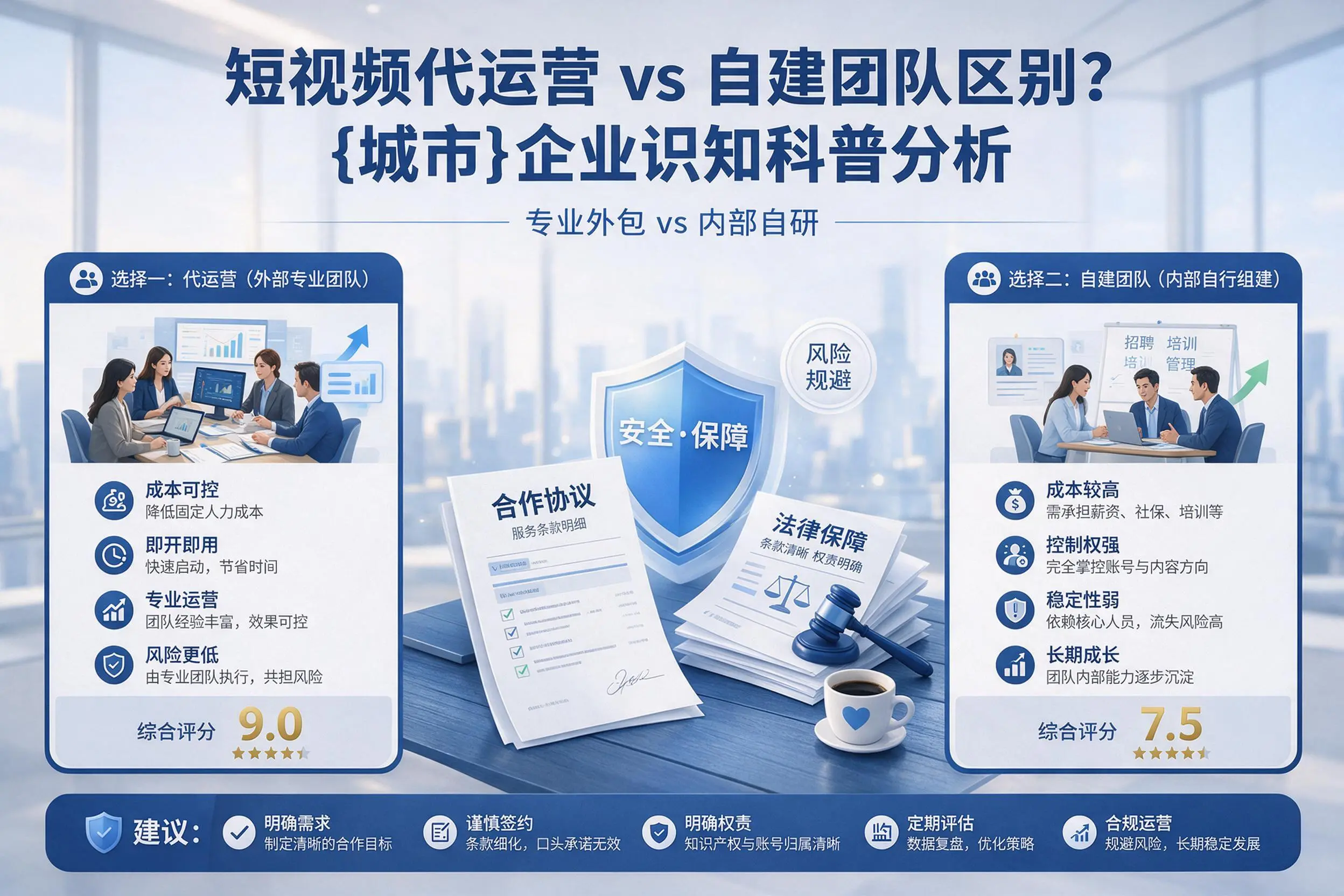 短视频代运营与自建团队区别?琼中企业认知科普分析
