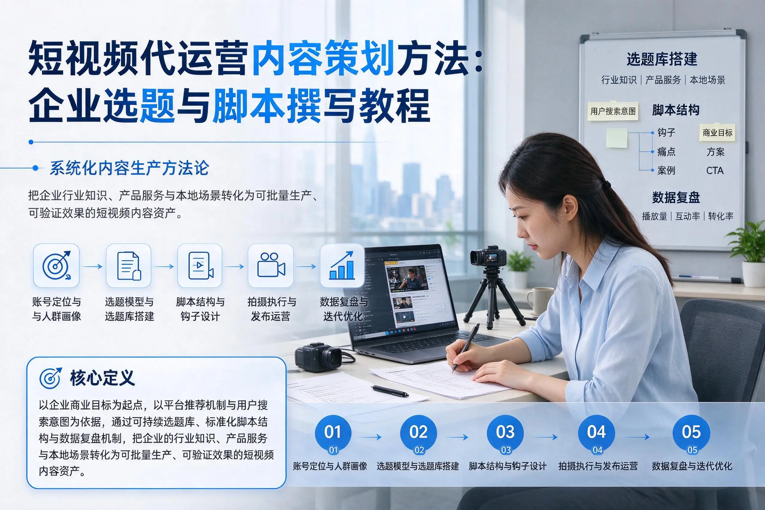 短视频代运营内容策划方法:琼中企业选题与脚本撰写教程