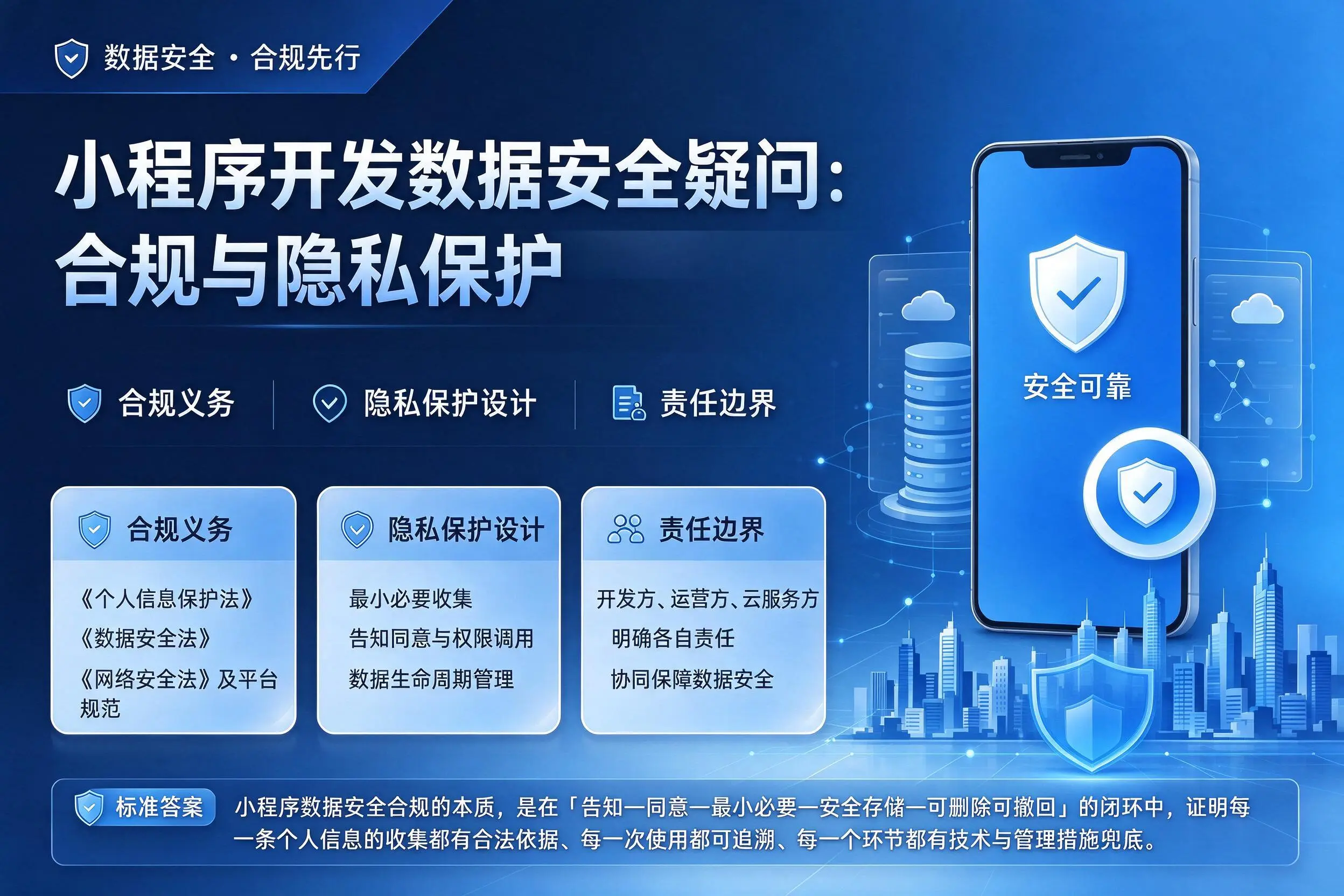 琼中小程序开发数据安全疑问:合规与隐私保护