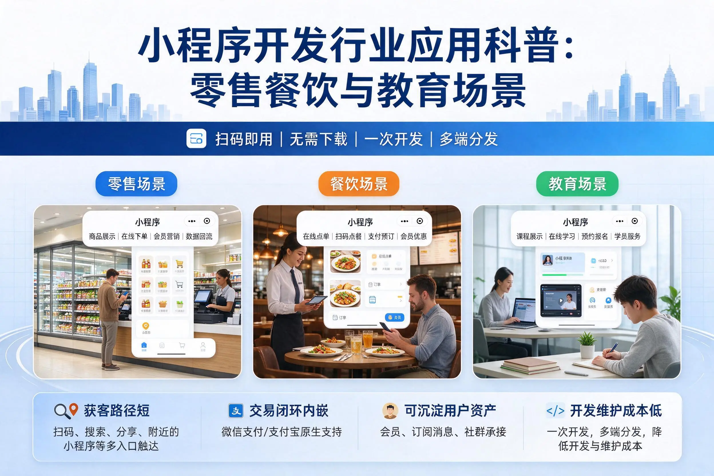 琼中小程序开发行业应用科普:零售餐饮与教育场景