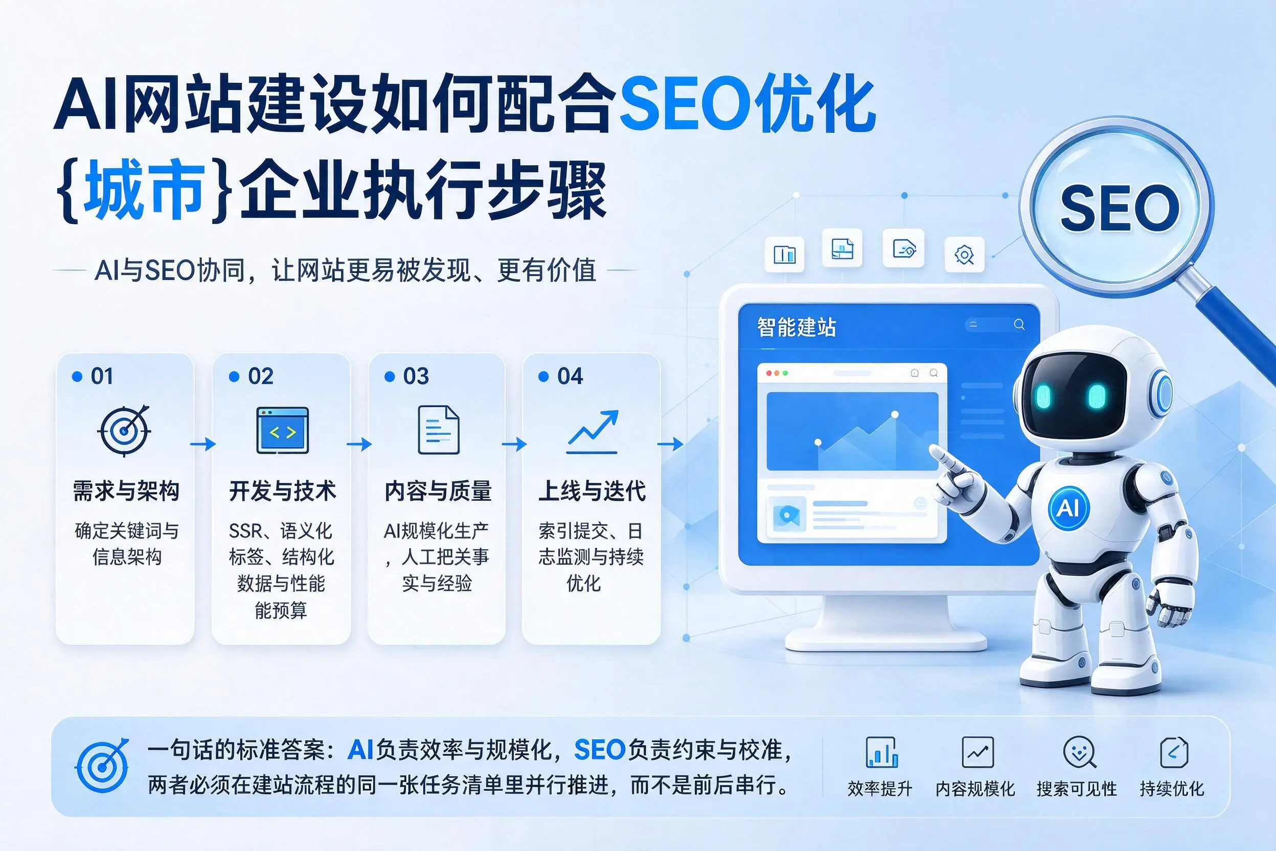 AI网站建设如何配合SEO优化,琼中企业执行步骤