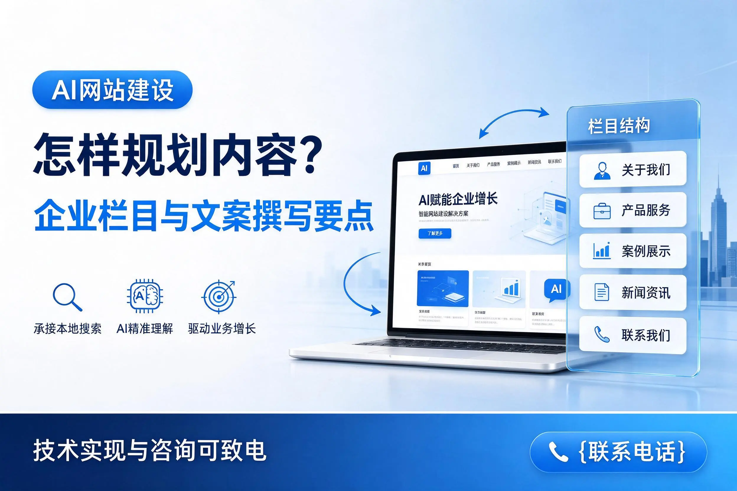 AI网站建设怎样规划内容？琼中企业栏目与文案撰写要点