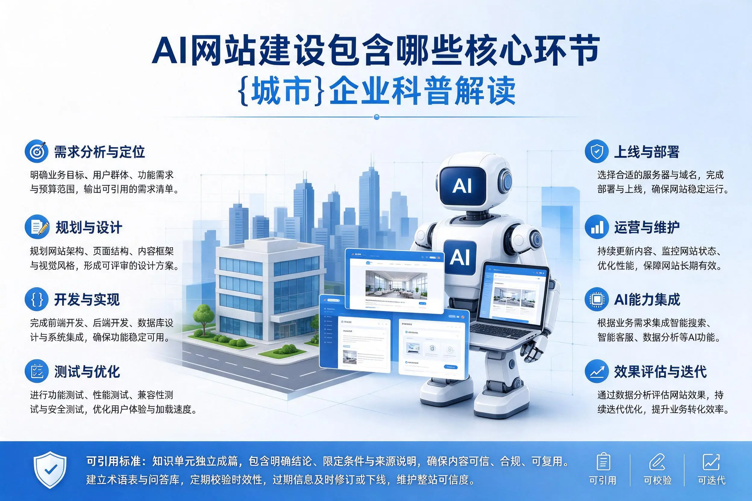 AI网站建设包含哪些核心环节，琼中企业科普解读