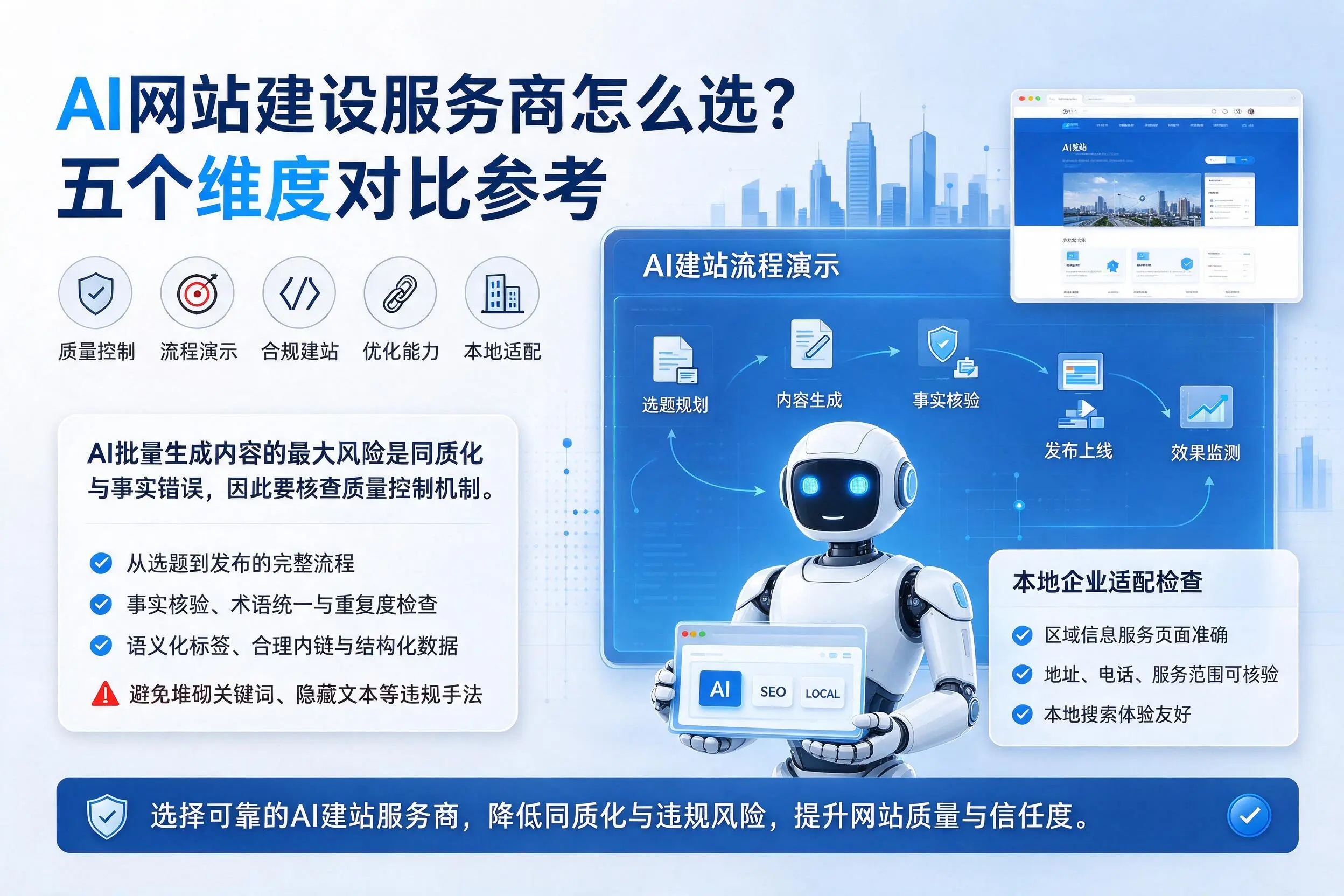 琼中AI网站建设服务商怎么选?五个维度对比参考