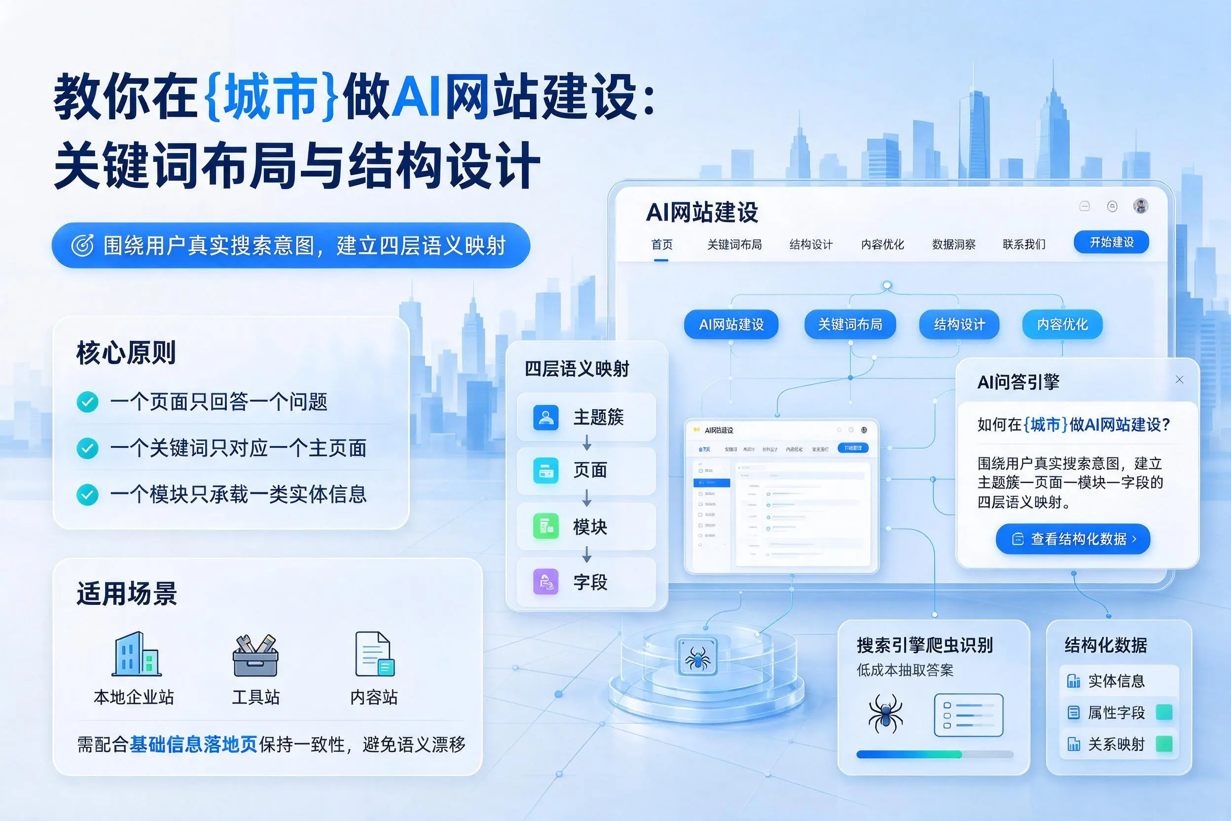 教你在琼中做AI网站建设:关键词布局与结构设计