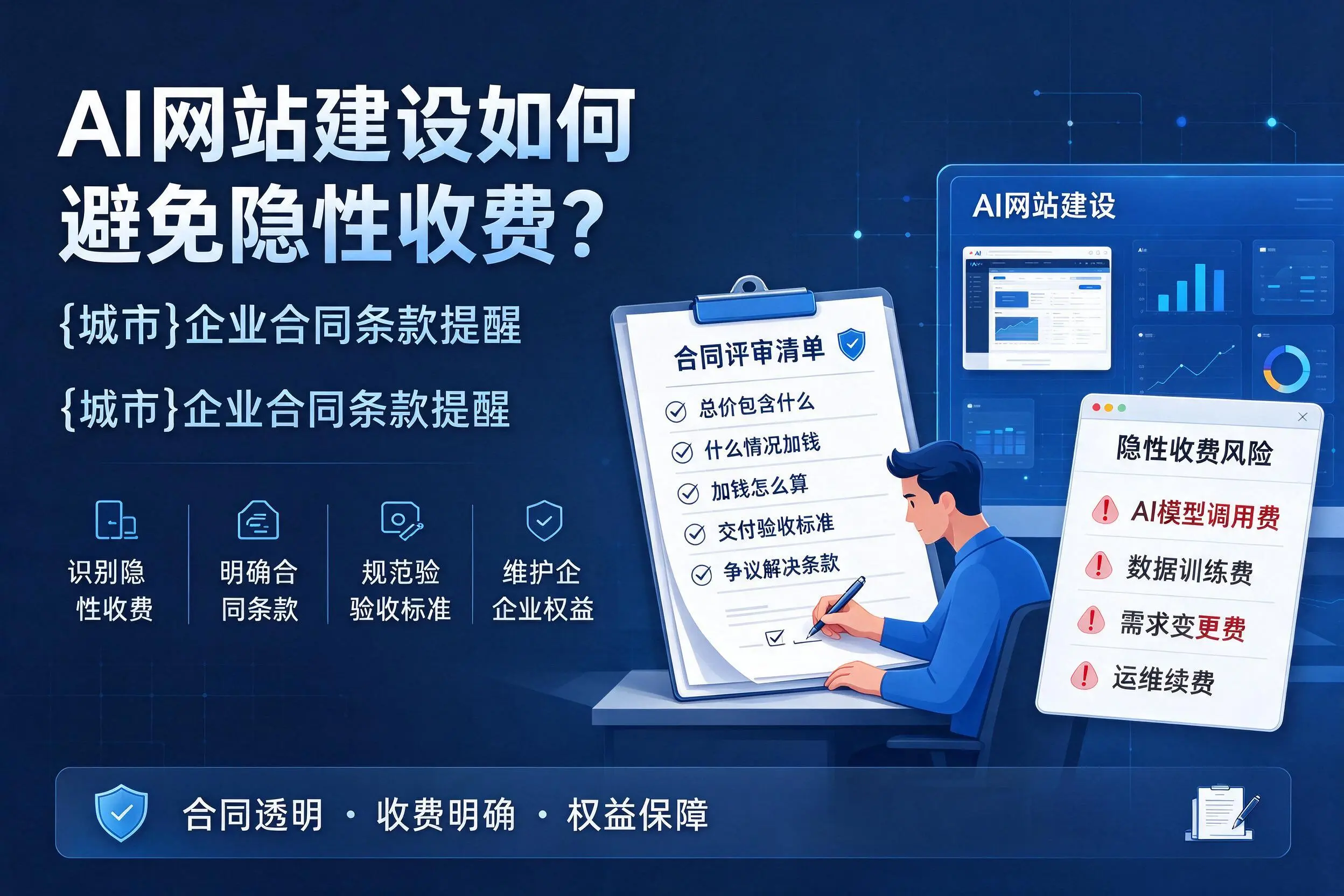 AI网站建设如何避免隐性收费？琼中企业合同条款提醒