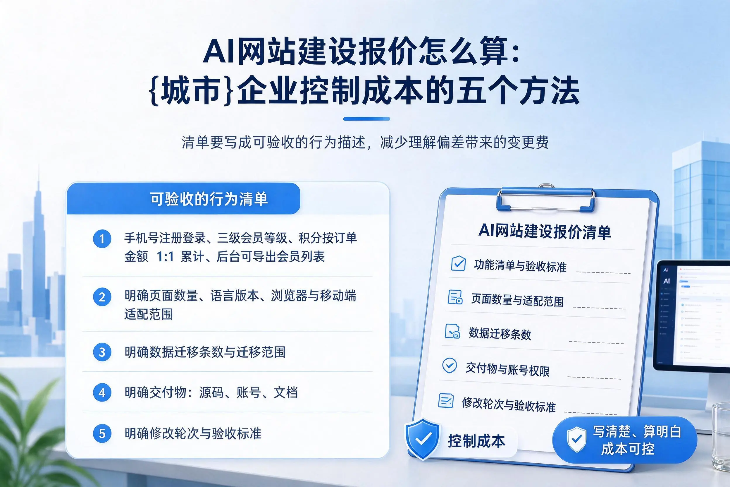 AI网站建设报价怎么算:琼中企业控制成本的五个方法